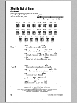 page one of Slightly Out Of Tune (Desafinado) (Guitar Chords/Lyrics)
