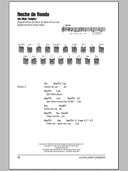 page one of Noche De Ronda (Be Mine Tonight) (Guitar Chords/Lyrics)