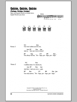 page one of Quizas, Quizas, Quizas (Perhaps, Perhaps, Perhaps) (Guitar Chords/Lyrics)