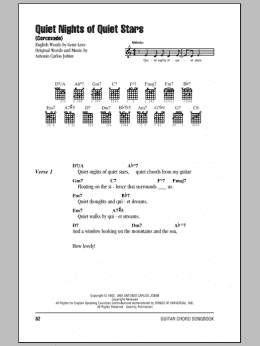 page one of Quiet Nights Of Quiet Stars (Corcovado) (Guitar Chords/Lyrics)
