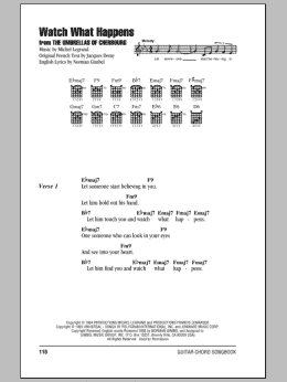 page one of Watch What Happens (Guitar Chords/Lyrics)