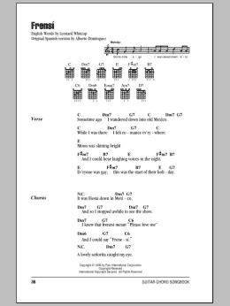 page one of Frenesi (Guitar Chords/Lyrics)