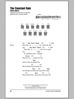 page one of The Constant Rain (Chove Chuva) (Guitar Chords/Lyrics)