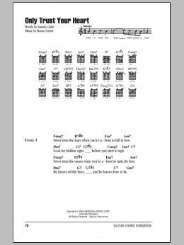page one of Only Trust Your Heart (Guitar Chords/Lyrics)