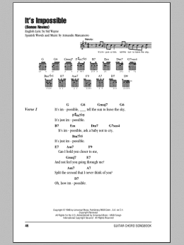 page one of It's Impossible (Somos Novios) (Guitar Chords/Lyrics)