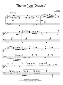 page one of Theme from "Dracula" (Piano, Vocal & Guitar Chords (Right-Hand Melody))