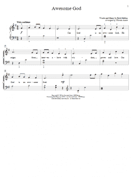 page one of Awesome God (Educational Piano)