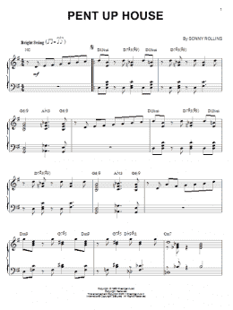 page one of Pent Up House (arr. Brent Edstrom) (Piano Solo)