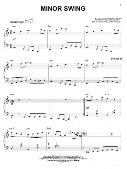 page one of Minor Swing (arr. Brent Edstrom) (Piano Solo)
