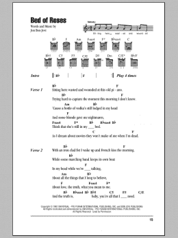 page one of Bed Of Roses (Guitar Chords/Lyrics)