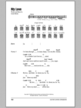 page one of My Love (Guitar Chords/Lyrics)