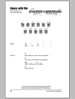 page one of Dance With Me (Guitar Chords/Lyrics)