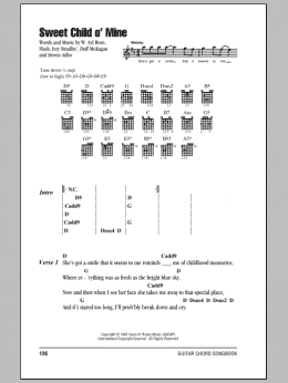 page one of Sweet Child O' Mine (Guitar Chords/Lyrics)