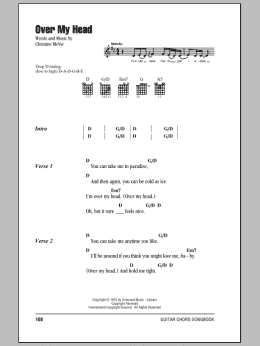 page one of Over My Head (Guitar Chords/Lyrics)