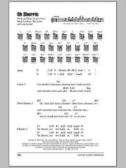 page one of Oh Sherrie (Guitar Chords/Lyrics)