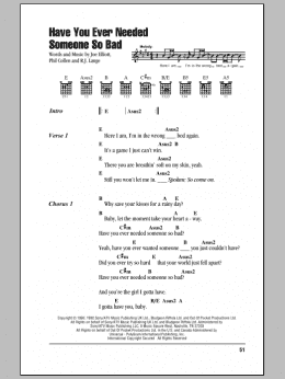 page one of Have You Ever Needed Someone So Bad (Guitar Chords/Lyrics)