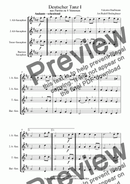 page one of Deutscher Tanz I  Saxophonquartett