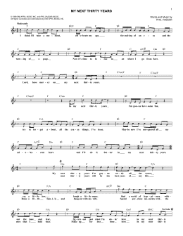 page one of My Next Thirty Years (Lead Sheet / Fake Book)