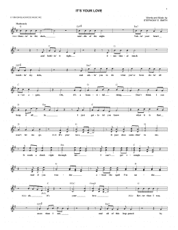 page one of It's Your Love (Lead Sheet / Fake Book)