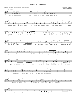 page one of Angry All The Time (Lead Sheet / Fake Book)
