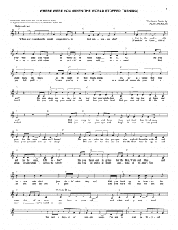 page one of Where Were You (When The World Stopped Turning) (Lead Sheet / Fake Book)