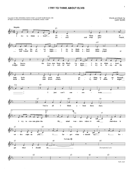page one of I Try To Think About Elvis (Lead Sheet / Fake Book)