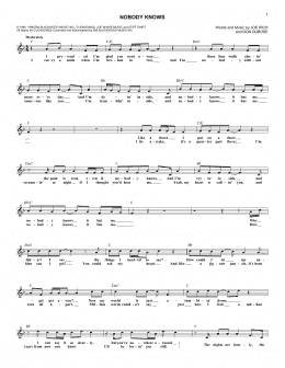 page one of Nobody Knows (Lead Sheet / Fake Book)
