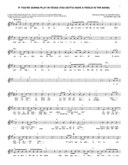 page one of If You're Gonna Play In Texas (You Gotta Have A Fiddle In The Band) (Lead Sheet / Fake Book)