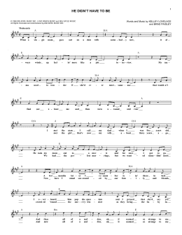 page one of He Didn't Have To Be (Lead Sheet / Fake Book)