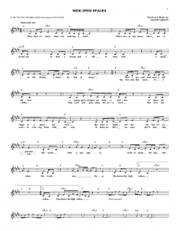 page one of Wide Open Spaces (Lead Sheet / Fake Book)