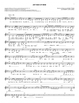 page one of Any Man Of Mine (Lead Sheet / Fake Book)