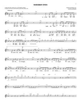 page one of Remember When (Lead Sheet / Fake Book)