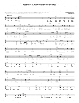 page one of Does That Blue Moon Ever Shine On You (Lead Sheet / Fake Book)