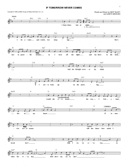 page one of If Tomorrow Never Comes (Lead Sheet / Fake Book)