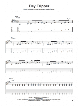 page one of Day Tripper (Solo Guitar)
