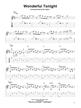 page one of Wonderful Tonight (Solo Guitar)