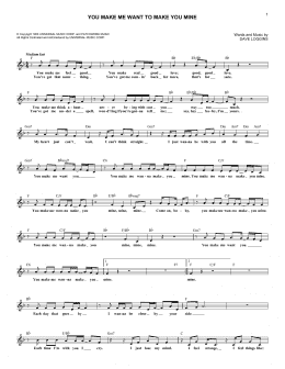 page one of You Make Me Want To Make You Mine (Lead Sheet / Fake Book)