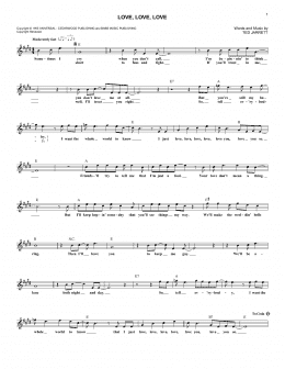 page one of Love, Love, Love (Lead Sheet / Fake Book)