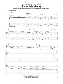page one of Blow Me Away (Guitar Tab)