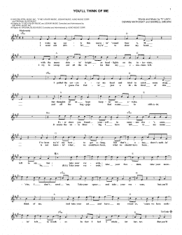 page one of You'll Think Of Me (Lead Sheet / Fake Book)