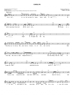 page one of Carolyn (Lead Sheet / Fake Book)