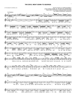 page one of The Devil Went Down To Georgia (Lead Sheet / Fake Book)