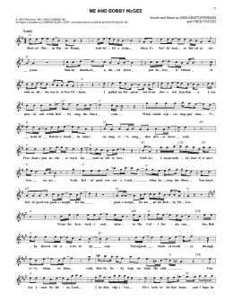 page one of Me And Bobby McGee (Lead Sheet / Fake Book)