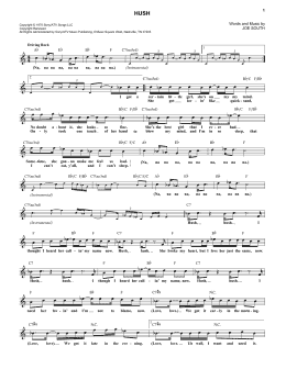 page one of Hush (Lead Sheet / Fake Book)