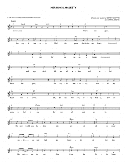 page one of Her Royal Majesty (Lead Sheet / Fake Book)