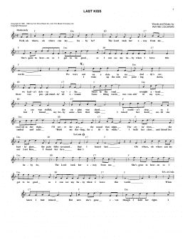 page one of Last Kiss (Lead Sheet / Fake Book)
