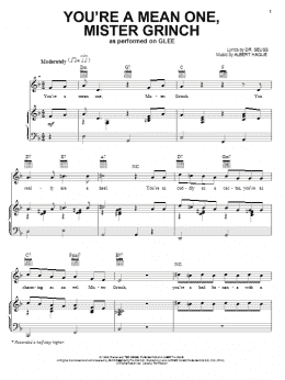 page one of You're A Mean One, Mr. Grinch (Piano, Vocal & Guitar Chords (Right-Hand Melody))