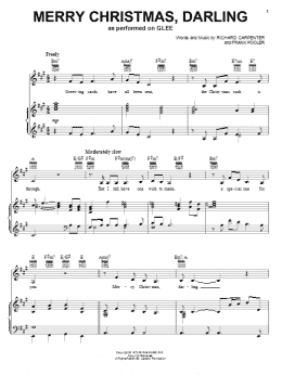 page one of Merry Christmas, Darling (Piano, Vocal & Guitar Chords (Right-Hand Melody))