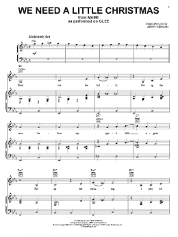 page one of We Need A Little Christmas (Piano, Vocal & Guitar Chords (Right-Hand Melody))