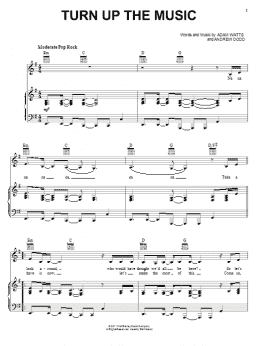page one of Turn Up The Music (Piano, Vocal & Guitar Chords (Right-Hand Melody))